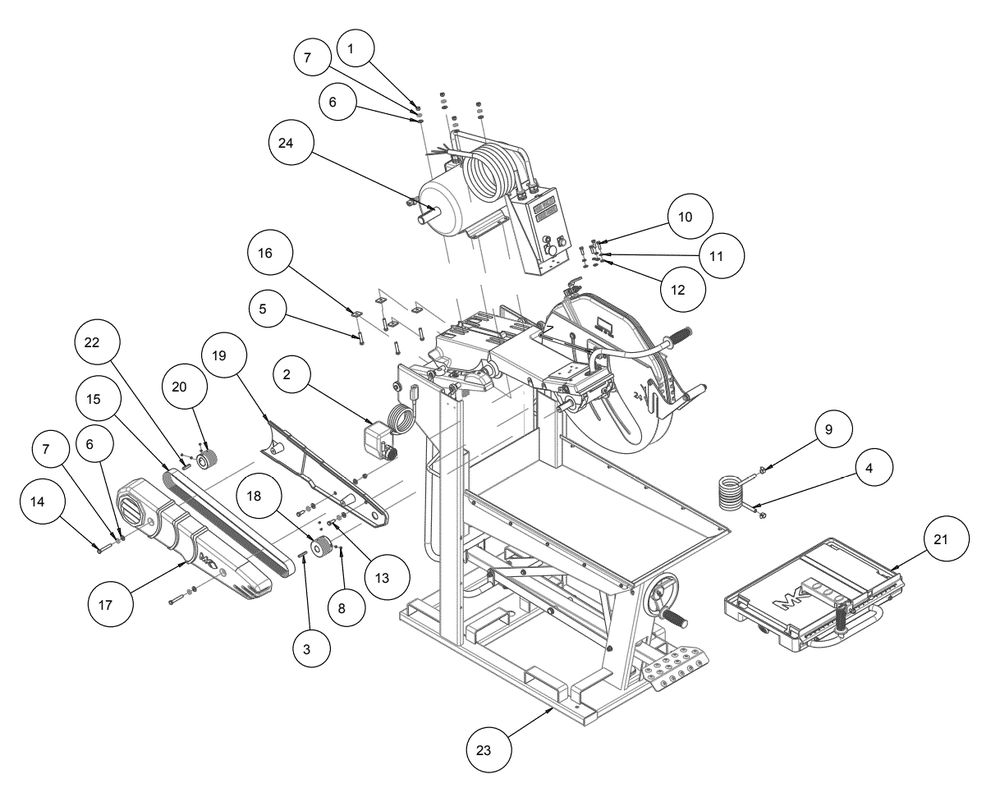 Section 01 Diagram and Parts List for MK-5010T 166931 MK Diamond Concrete Saw